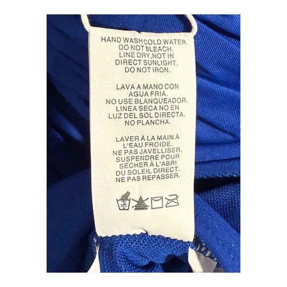 NEW Bleu Rod Beattie Size 10 Blue Kore One-piece Shirred Bandeau Swimsuit NWT - Picture 4 of 6